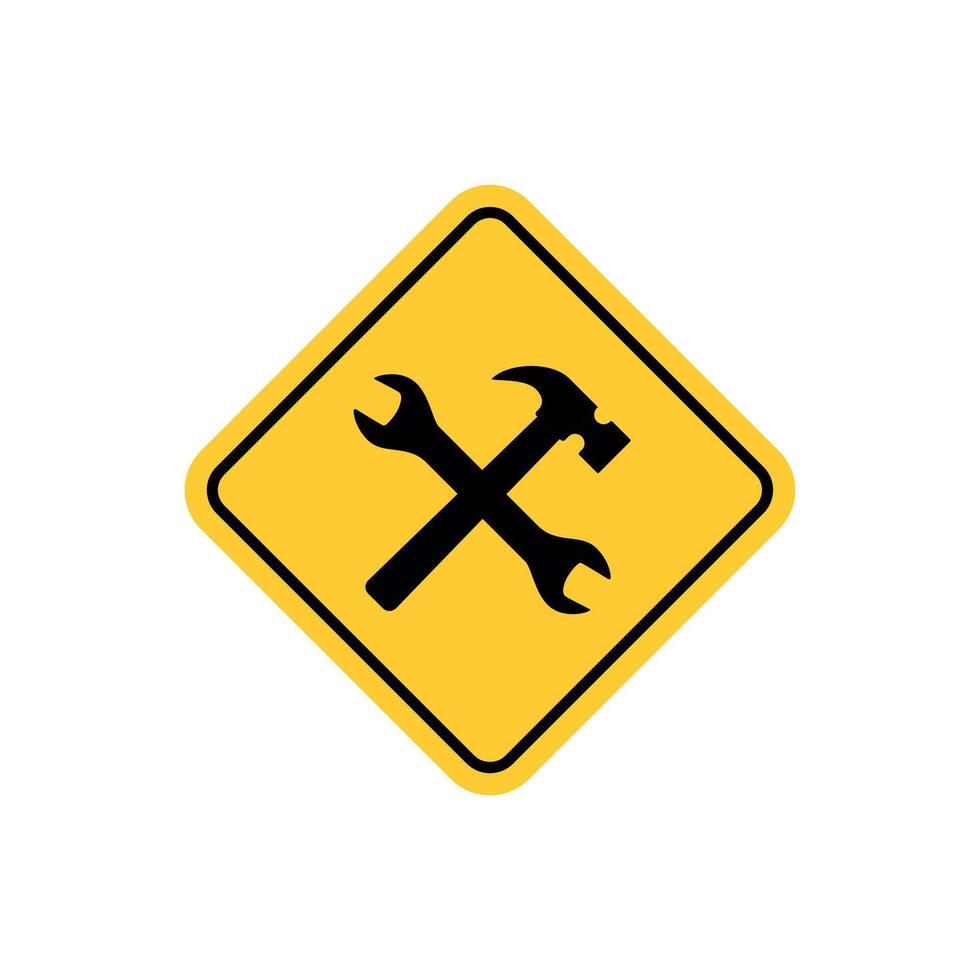 Under Construction Sign in White Background. vector