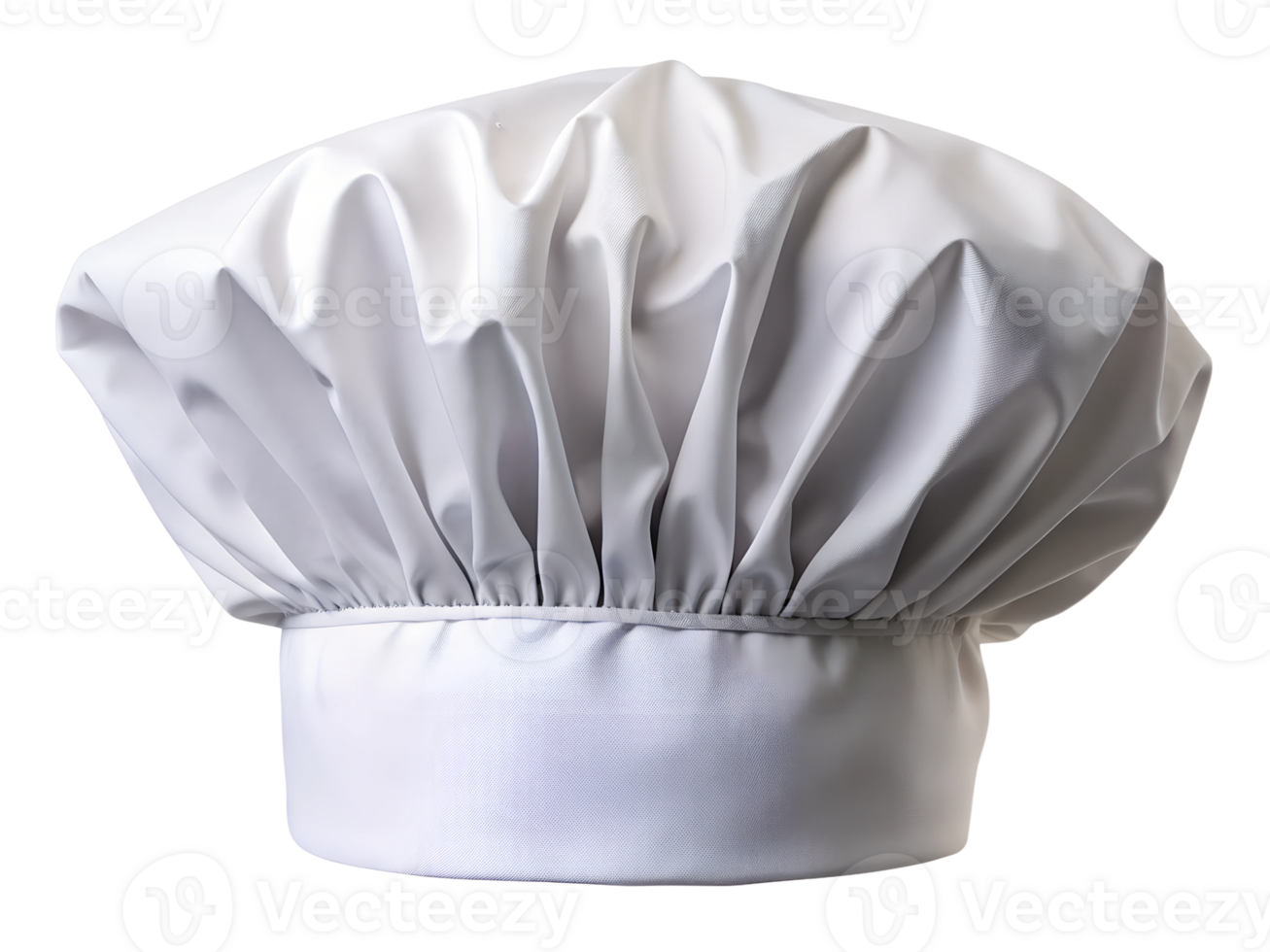Classic white chef hat isolated, transparent file png
