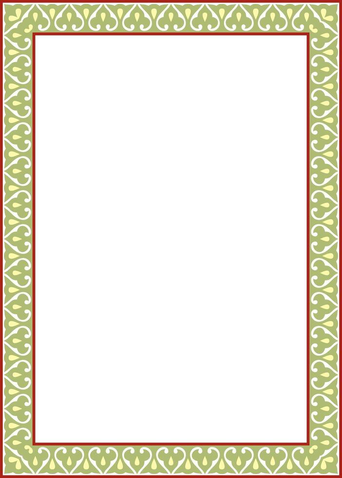 colored arabic national square ornament. Ethnic rectangle, frame of eastern peoples. Persian painting. vector