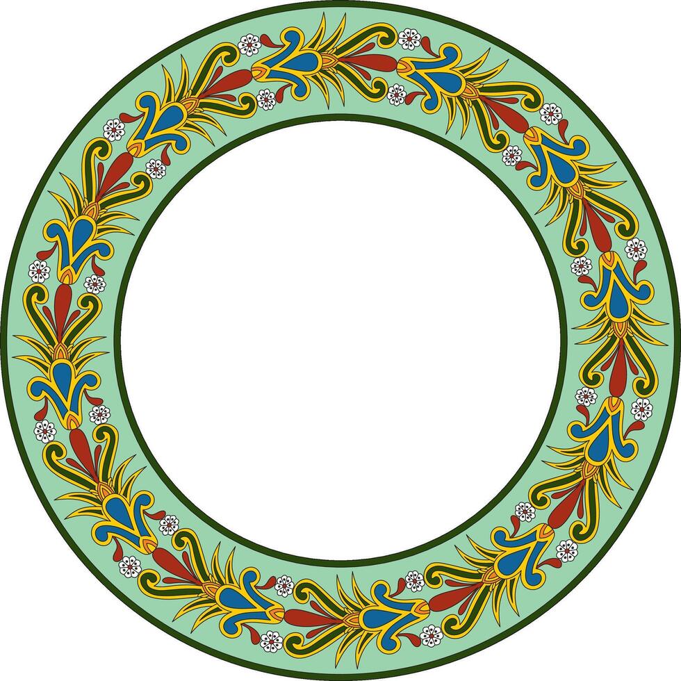 colored seamless round Egyptian ornament. Infinite circle, ring, border, Ancient Egypt frame. vector