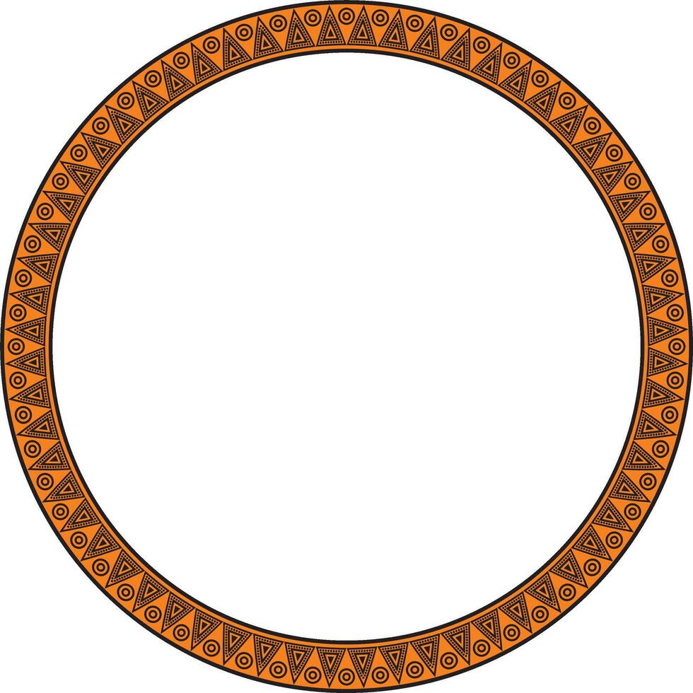 round Indian patterns. National circle ornaments, borders, frames. orange decorations of the peoples of South America, Maya, Inca, Aztecs. Print for fabric, paper, textile. vector