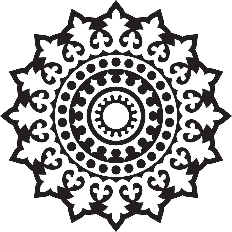 black monochrome round ancient Byzantine ornament. Classical circle of the Eastern Roman Empire, Greece. Pattern motifs of Constantinople. vector