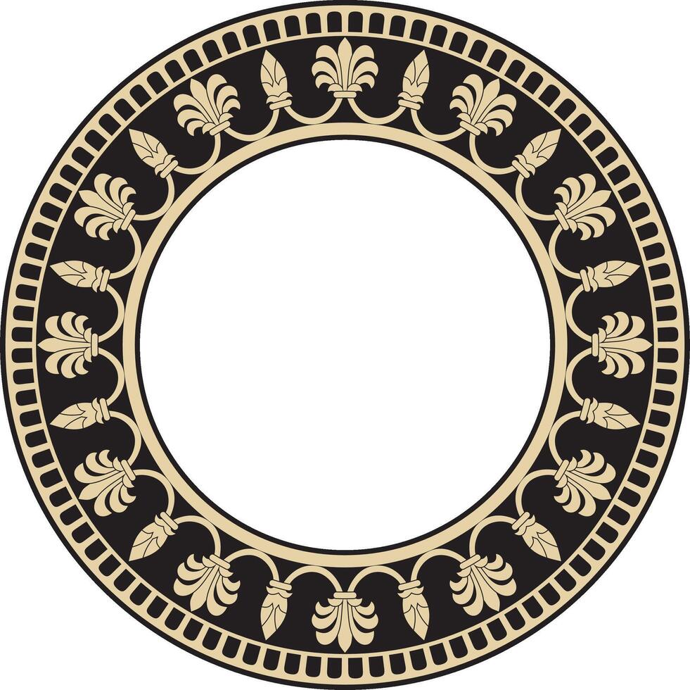 round gold and black national persian ornament. Circle, frame, border ethnic pattern of Iranian civilization. vector