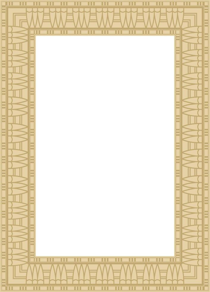 golden square Egyptian ornament. Endless Rectangle, Ring of Ancient Egypt. Geometric African frame. vector
