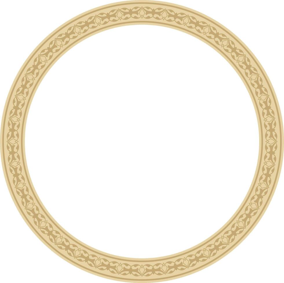 golden round Turkish ornament. Ottoman circle, ring, frame. vector