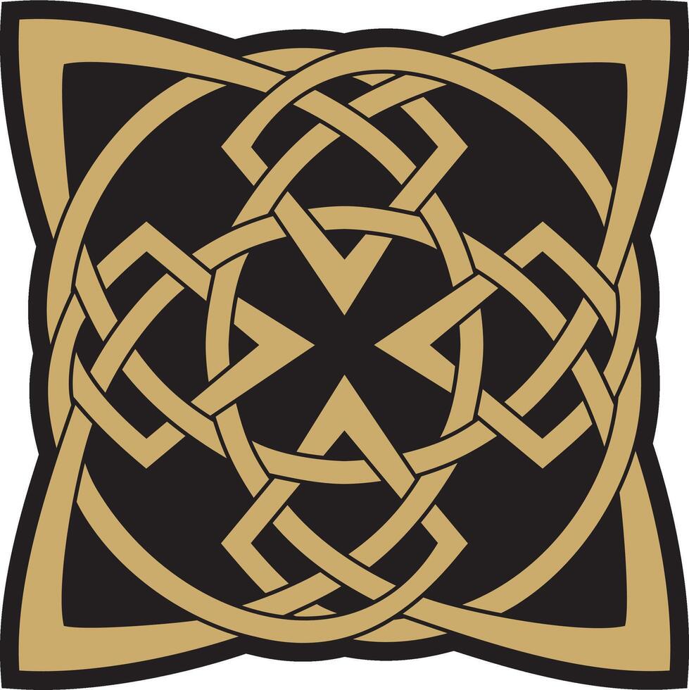gold and black Celtic knot. Ornament of ancient European peoples. The sign and symbol of the Irish, Scots, Britons, Franks. vector