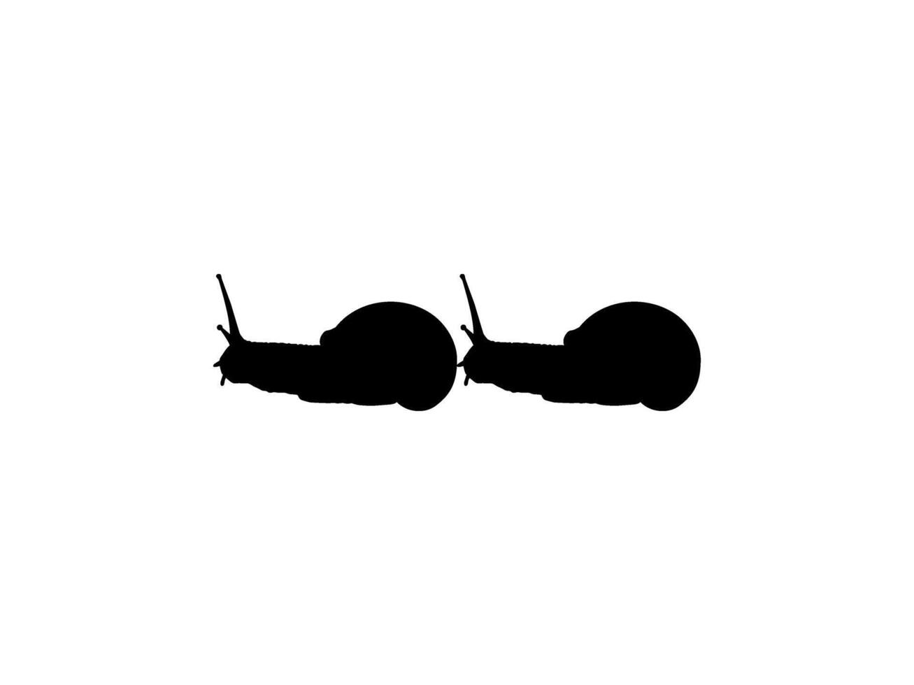 Silhouette of the Snails are also called Escargot, Flat Style, Pair Animal Series, can use for Logo, Art Illustration, Apps, Website or Graphic Design Element vector