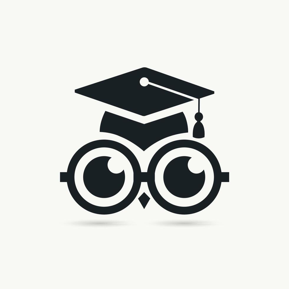 Graduation logo and education flat iocn vector