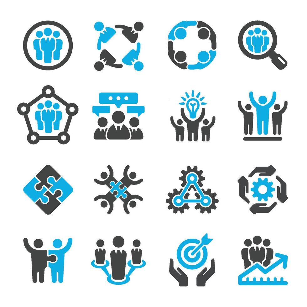 teamwork and workforce icon set vector