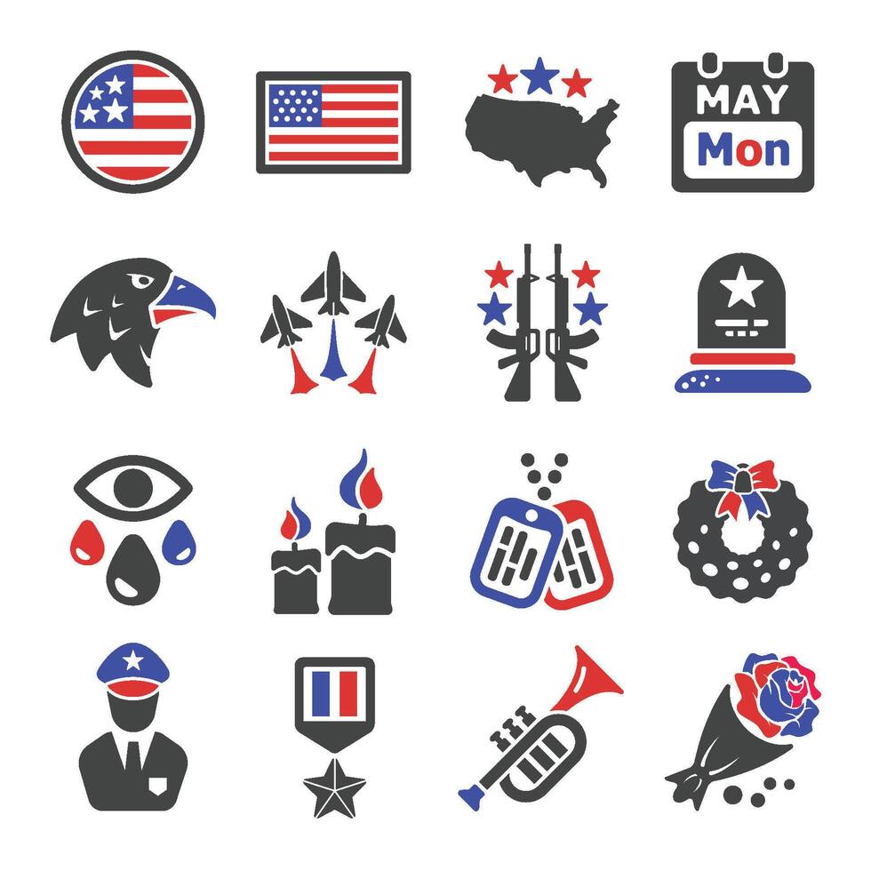 memorial day icon vector