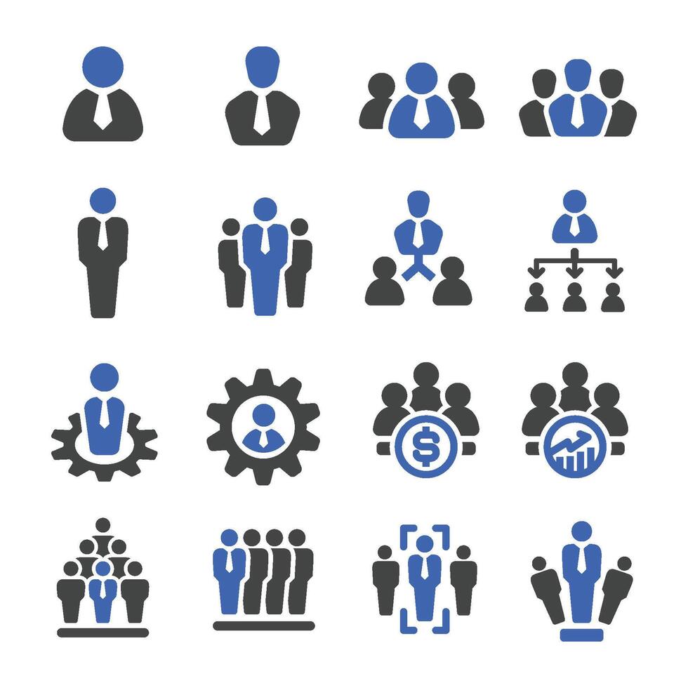 businessman icon set vector