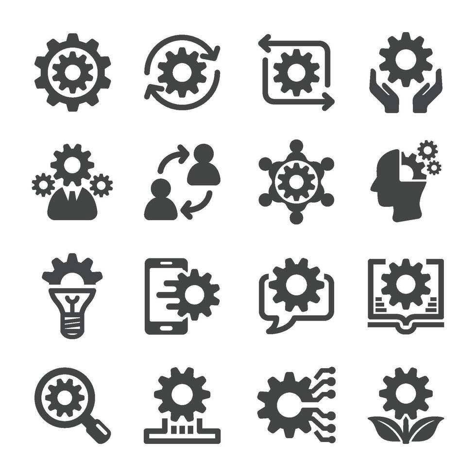 knowledge icon set vector
