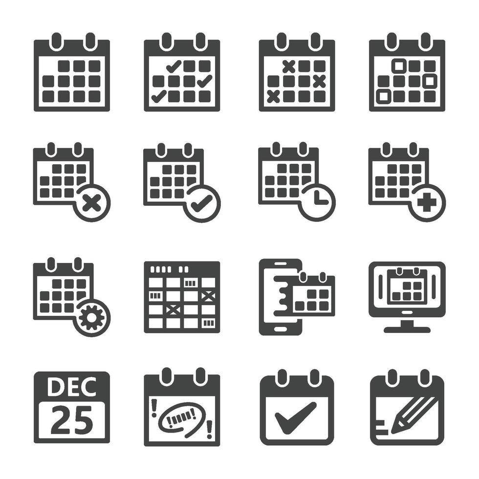 calendar icon set vector