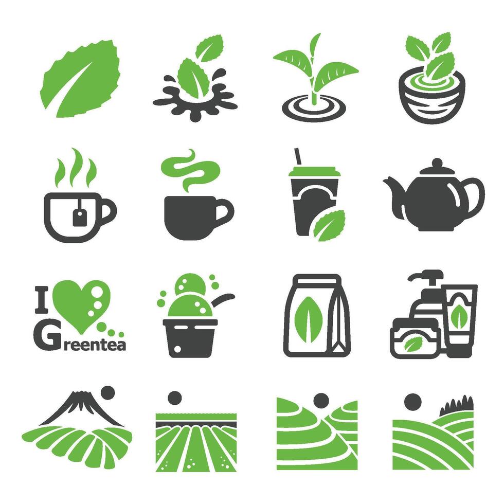 greentea icon set vector