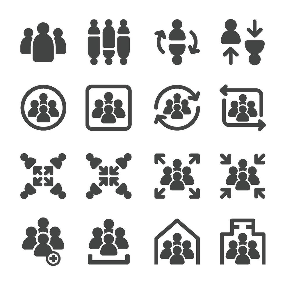 group icon set vector