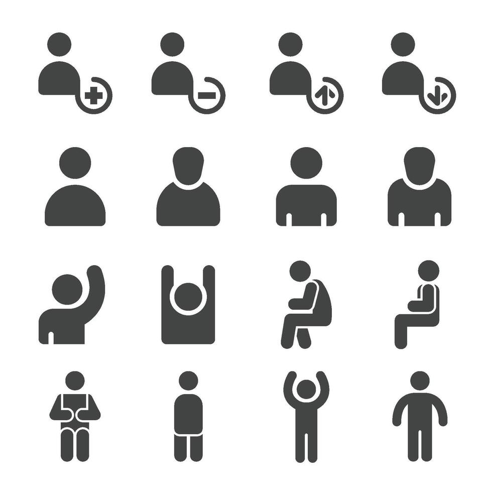 person icon set vector