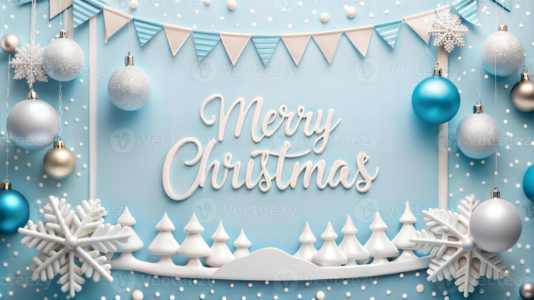 Merry Christmas and Happy New Year background. 3D Rendering photo