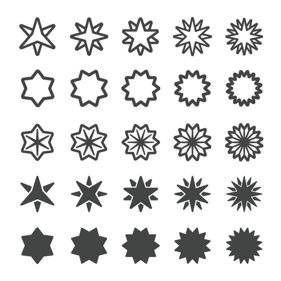 multi pointed star icon vector