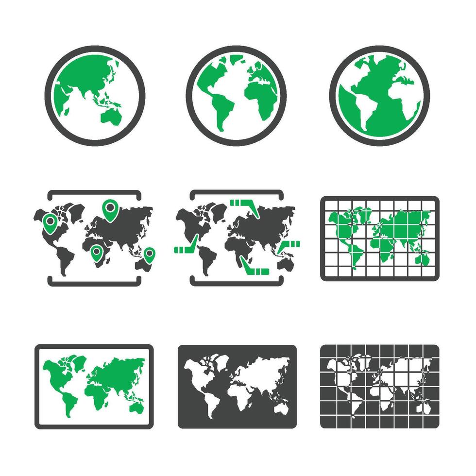 world map icon vector