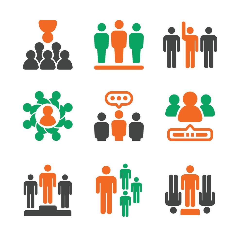 unique person with social icon set vector