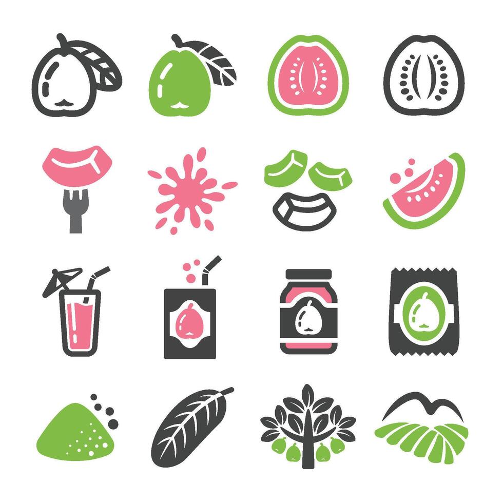 guava icon set vector