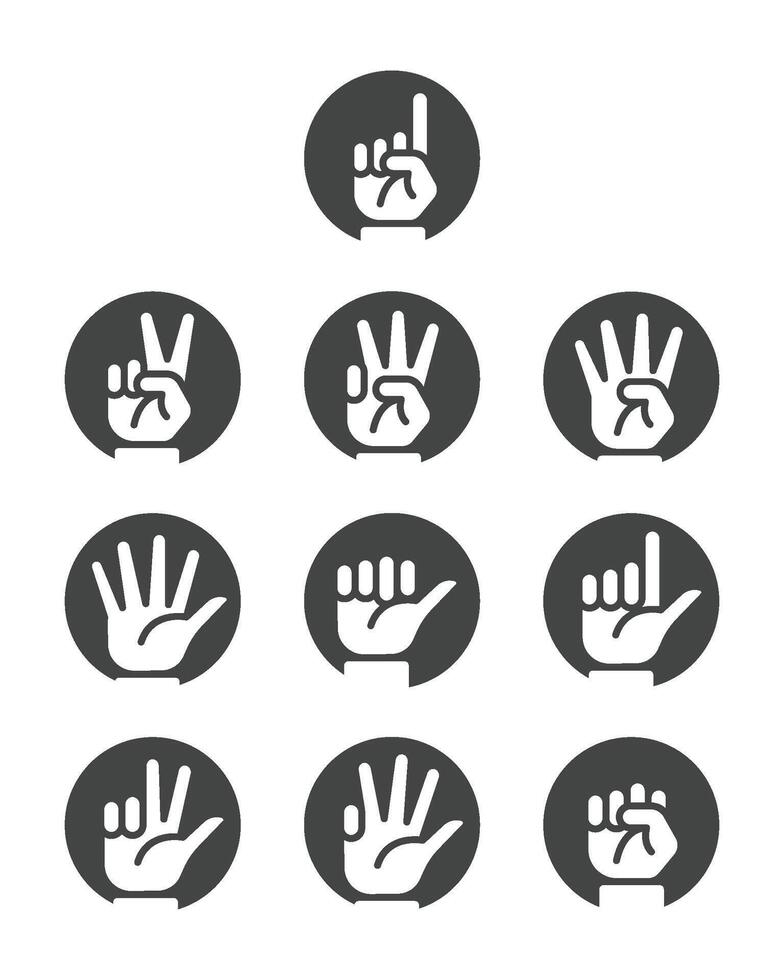 finger counting icon vector