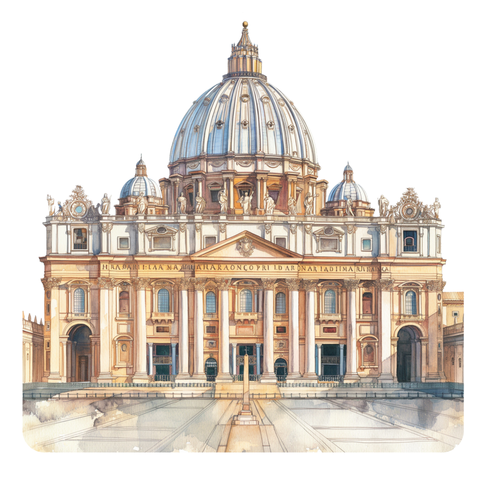 Vatican City of Vatican watercolor using for web, card, print or decoration png