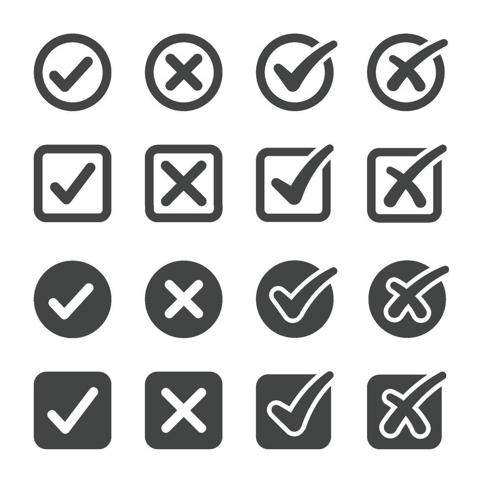checkmark icon set vector