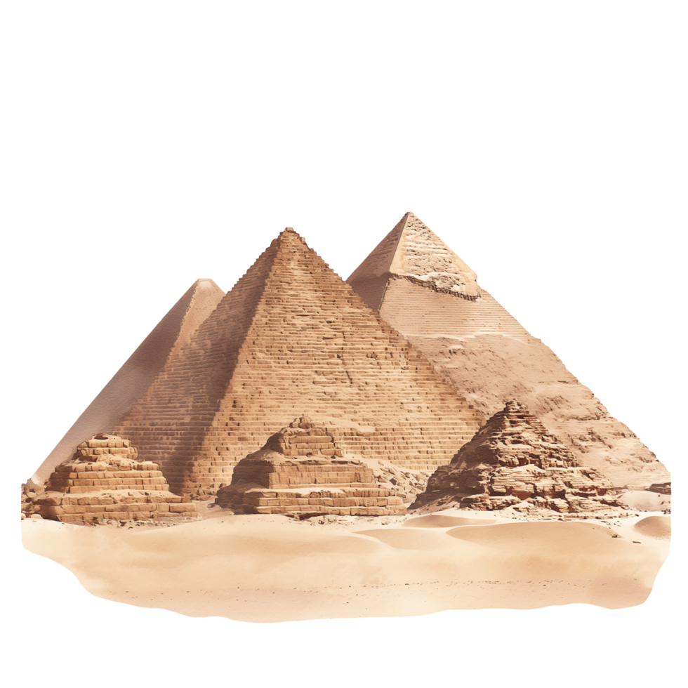Pyramids of Giza of Egypt watercolor using for web, card, print or decoration png