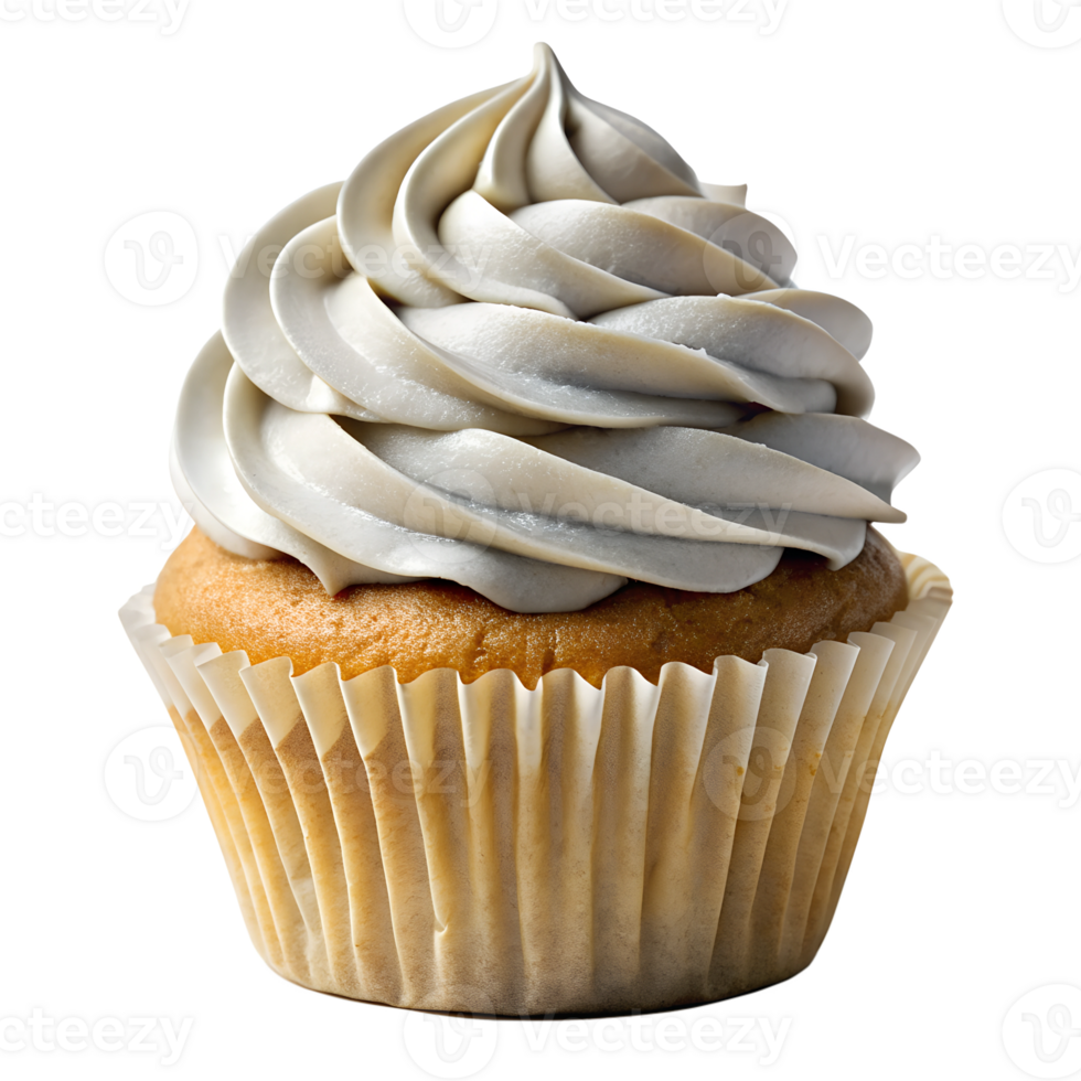 cupcake with light gray swirl frosting transparent png