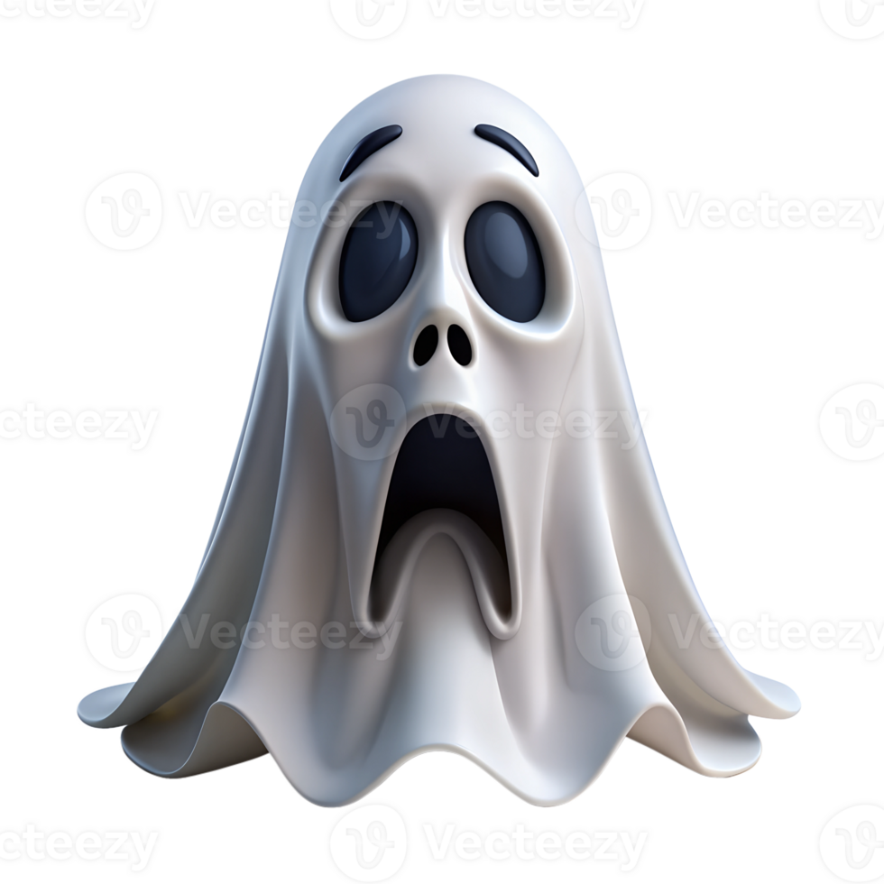 Scared ghost with sad expression transparent file png