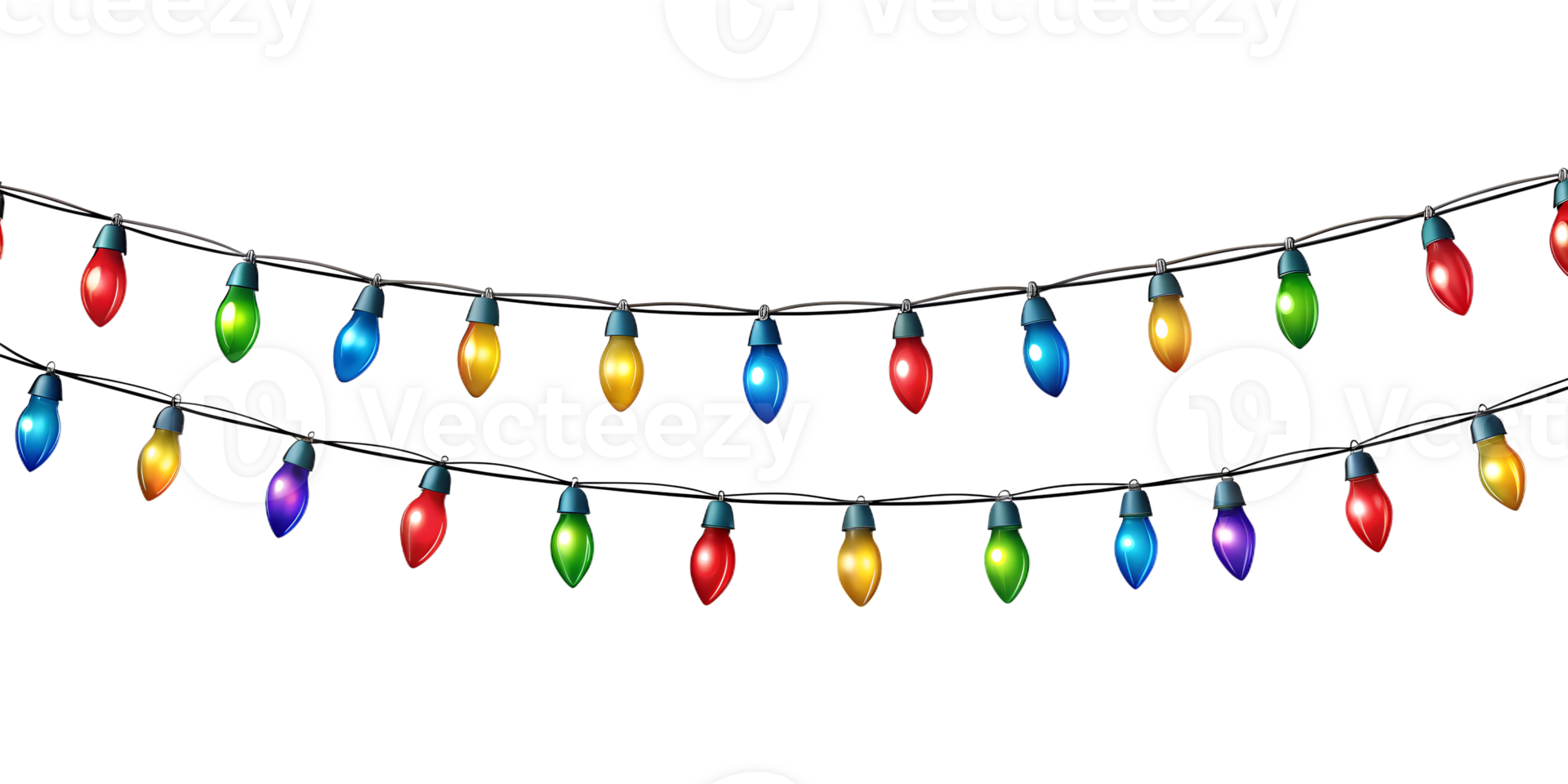 festive Christmas lights string in multicolor transparent png