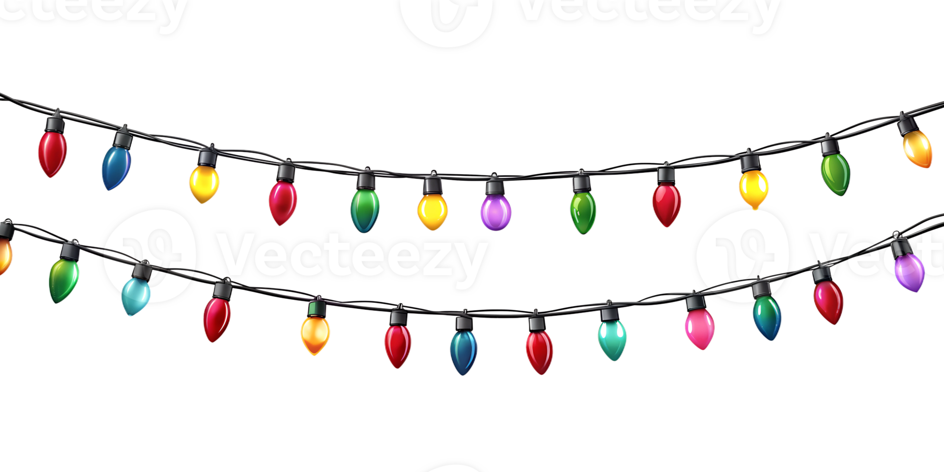 colorful Christmas string lights transparent png