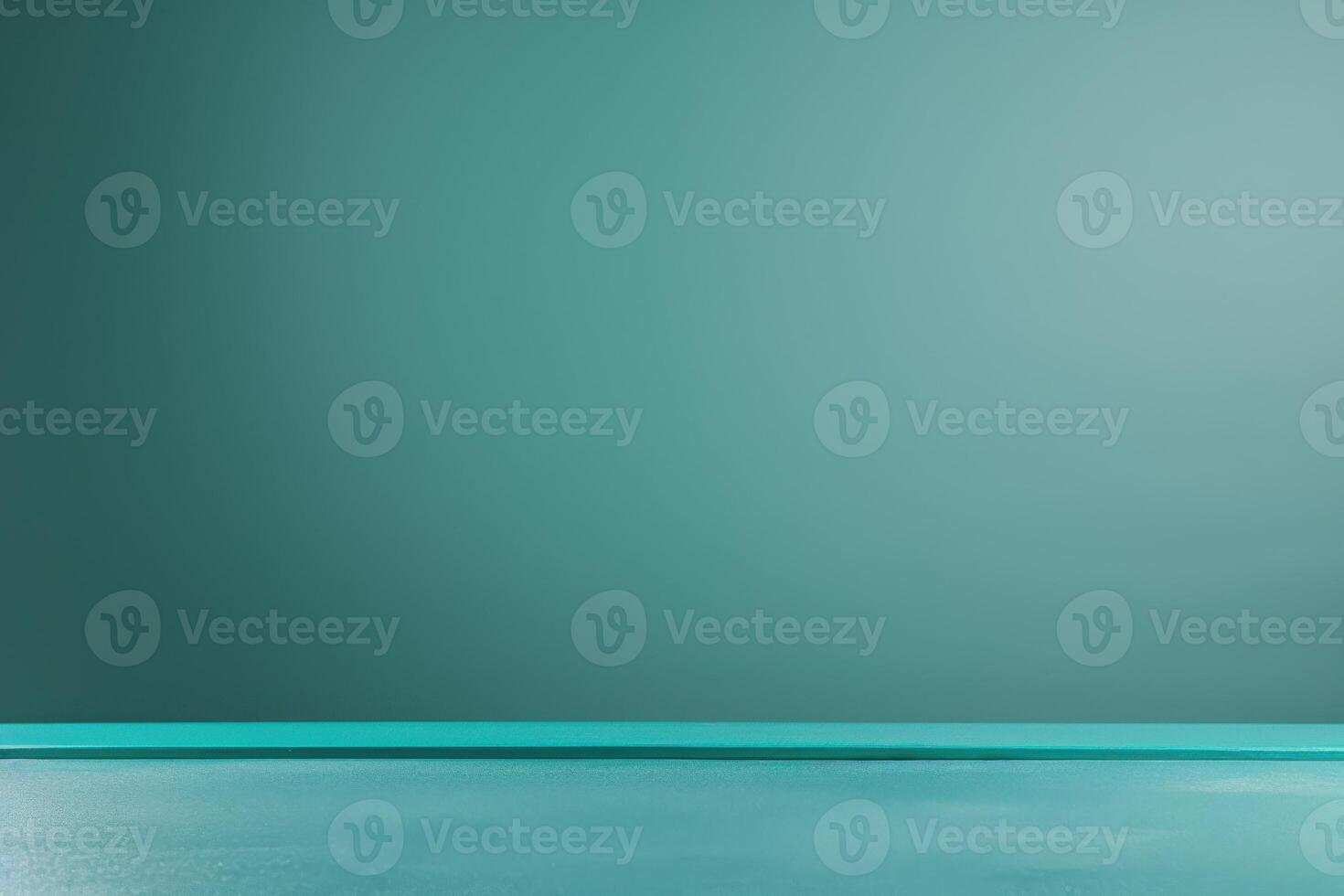 Tranquil teal backdrop with a smooth floor creating a serene atmosphere for artistic expression photo