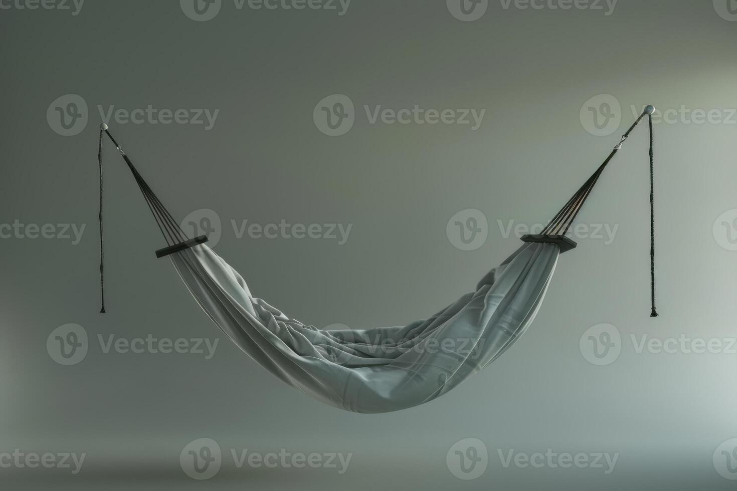 A minimalistic hammock design suspended in a neutral space photo