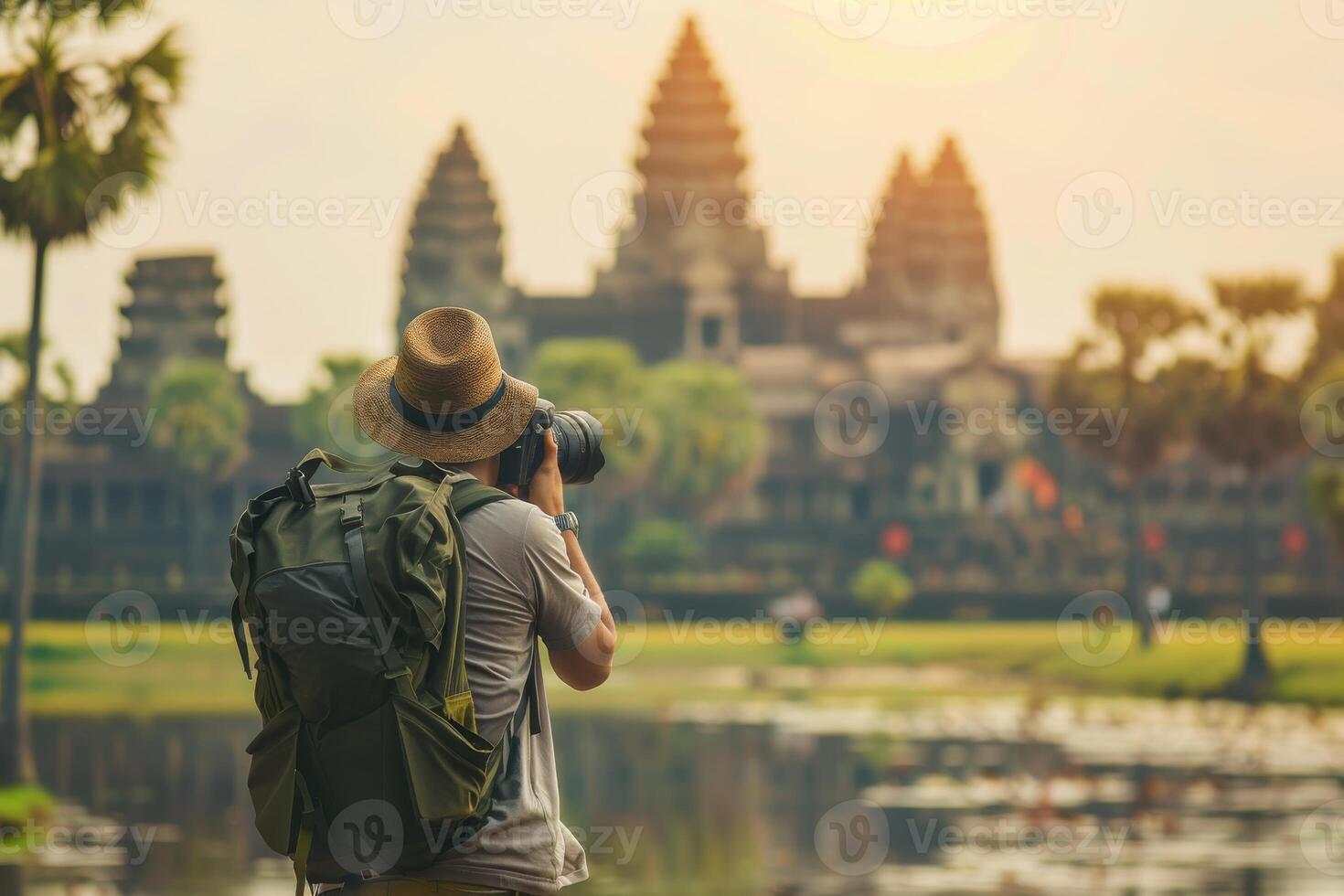 Traveler captures the beauty of Angkor Wat at sunrise in Cambodia photo
