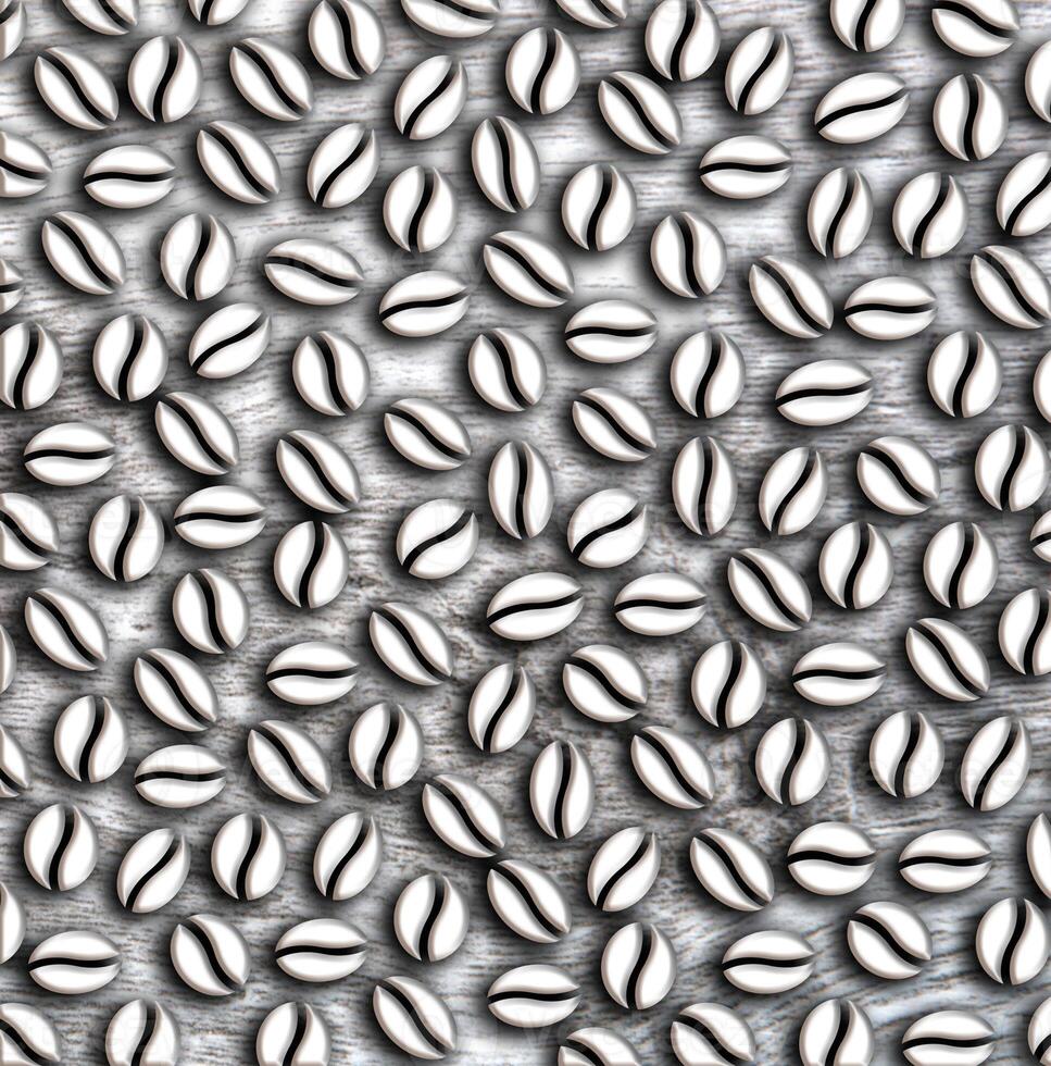 many roasted coffee beans ornament on a wooden background illustration photo
