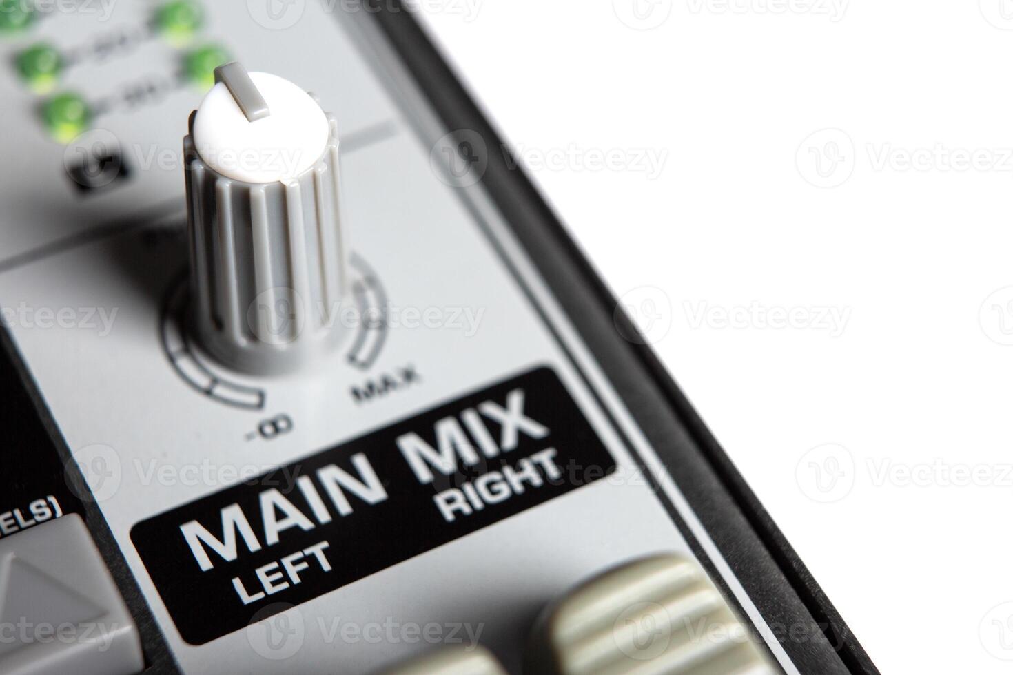 sound mixer and faders close up music studio photo