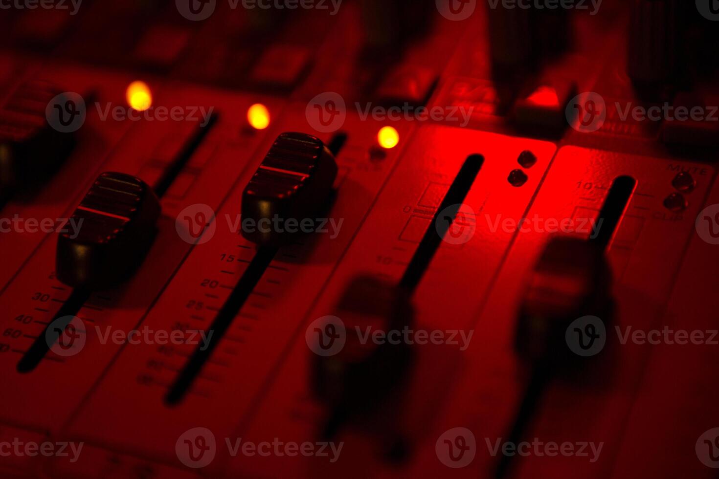 sound mixer and faders close up DJ disco photo