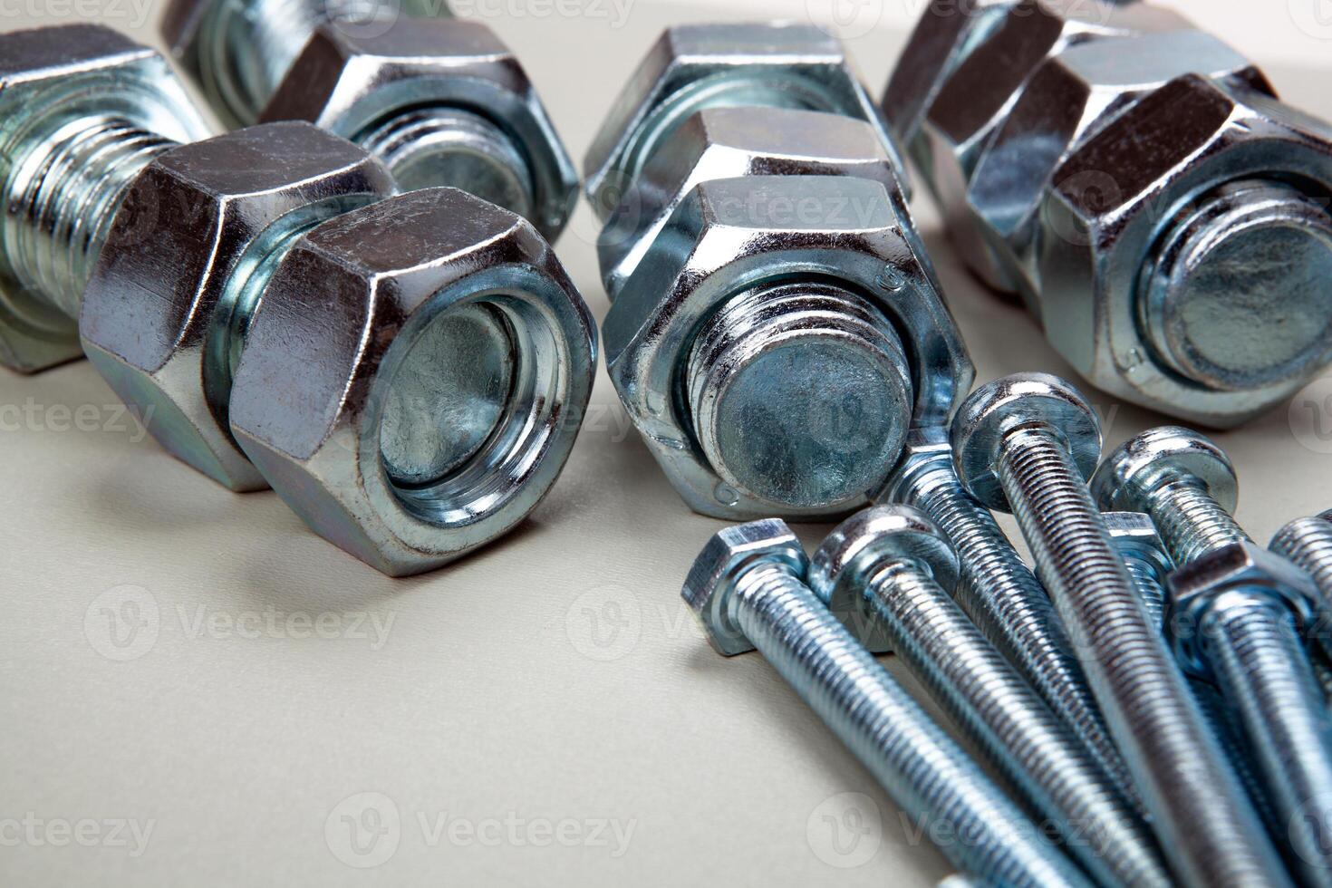 nuts screws fastening materials a lot closeup photo