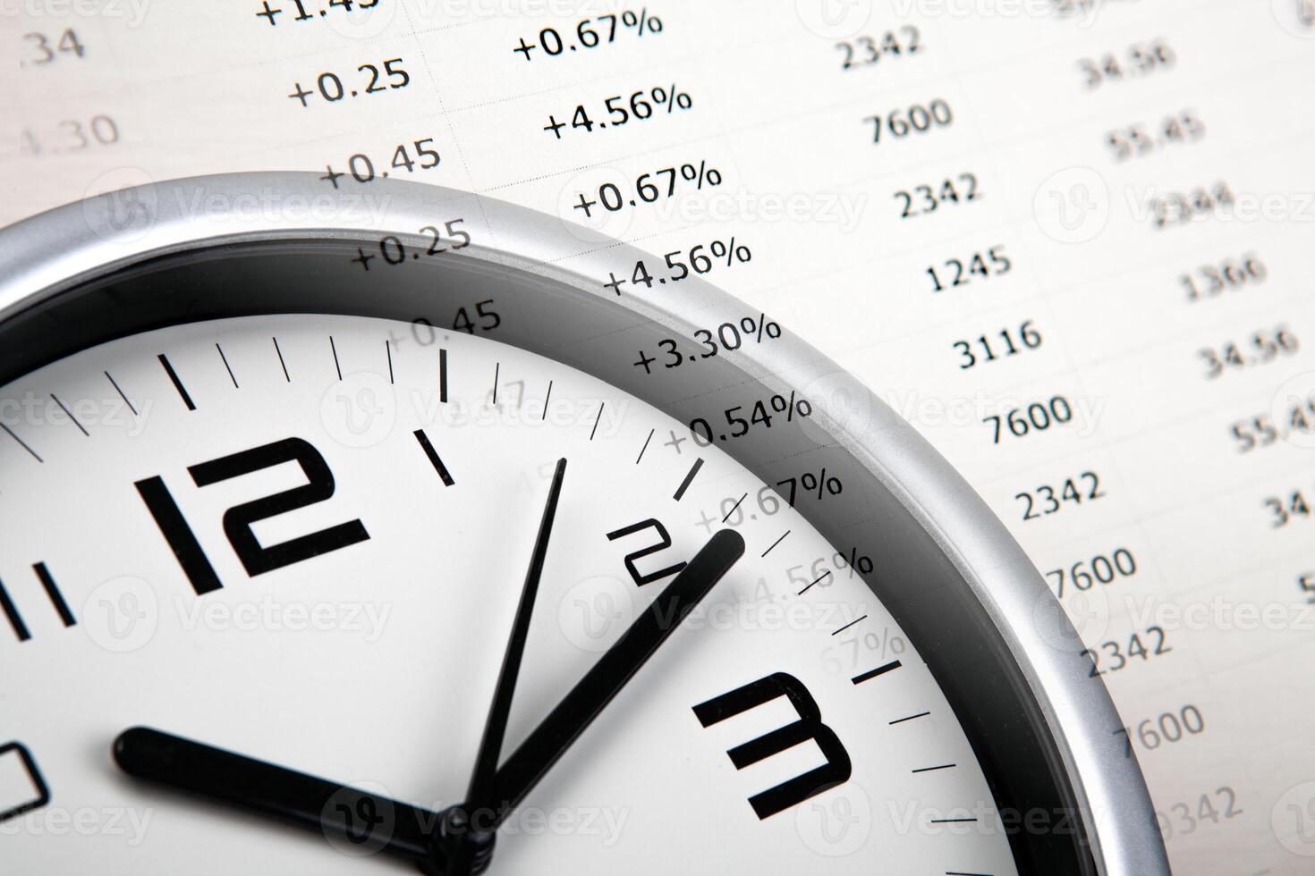 large clock face with digits closeup economic life photo