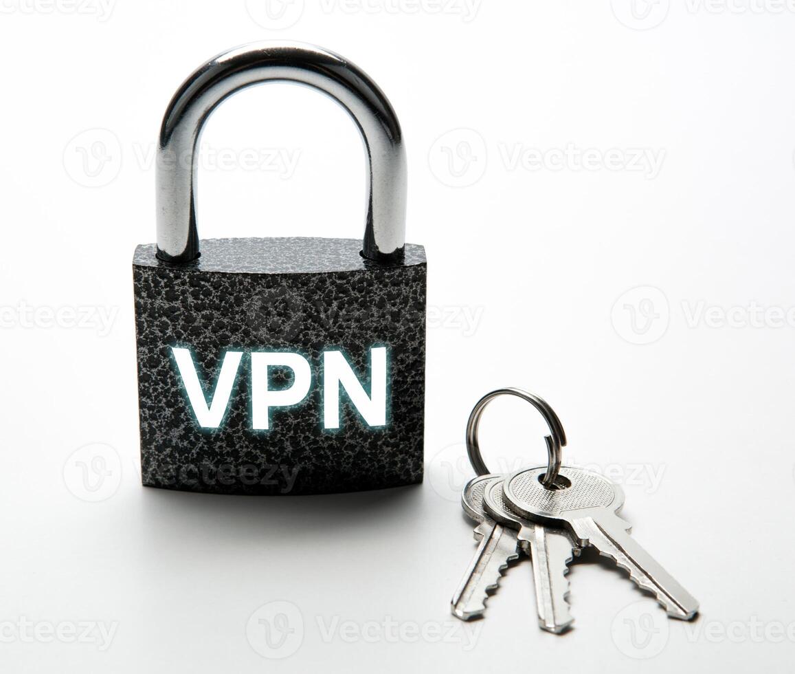 durable padlock with inscription VPN with keychain Internet security photo