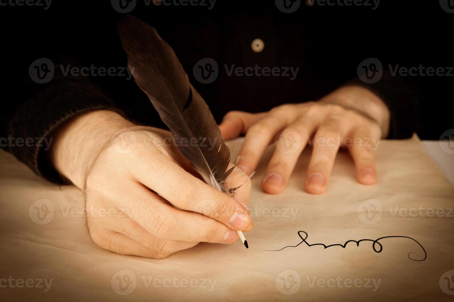 the signing of a contract closeup photo