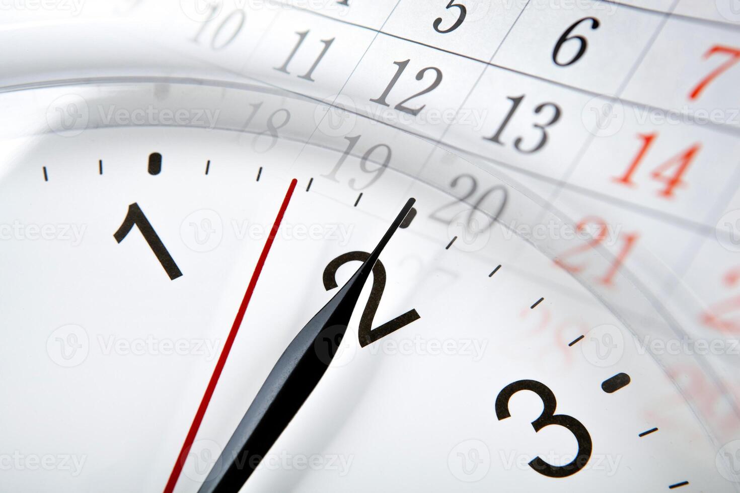 wall calendar with the number of days and clock photo