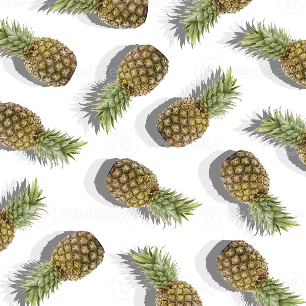 white background with image of ripe pineapple photo