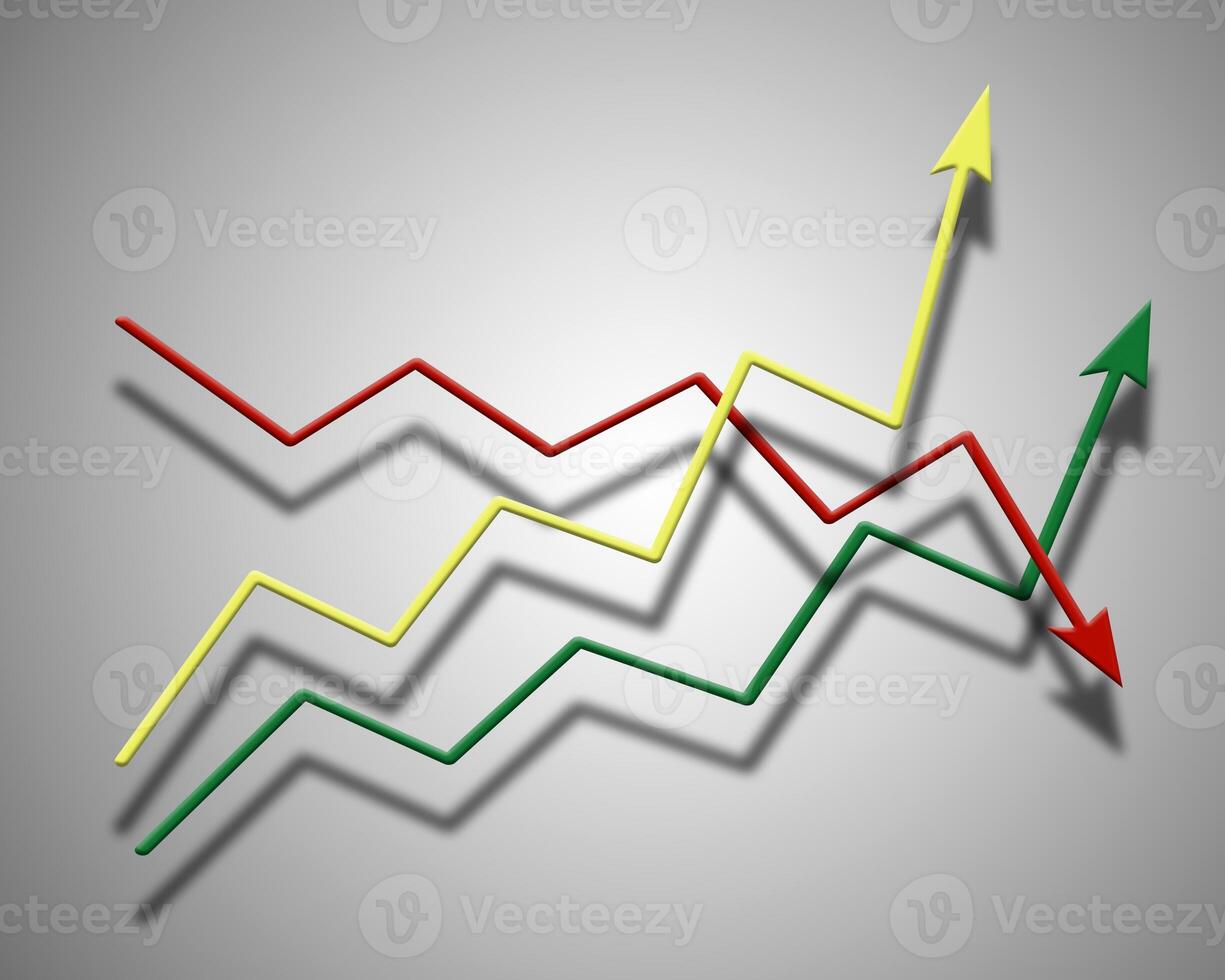 grey gradient background and diagram in the form of arrows photo
