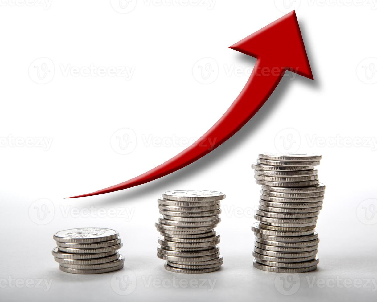 stacks of coins with diagram photo