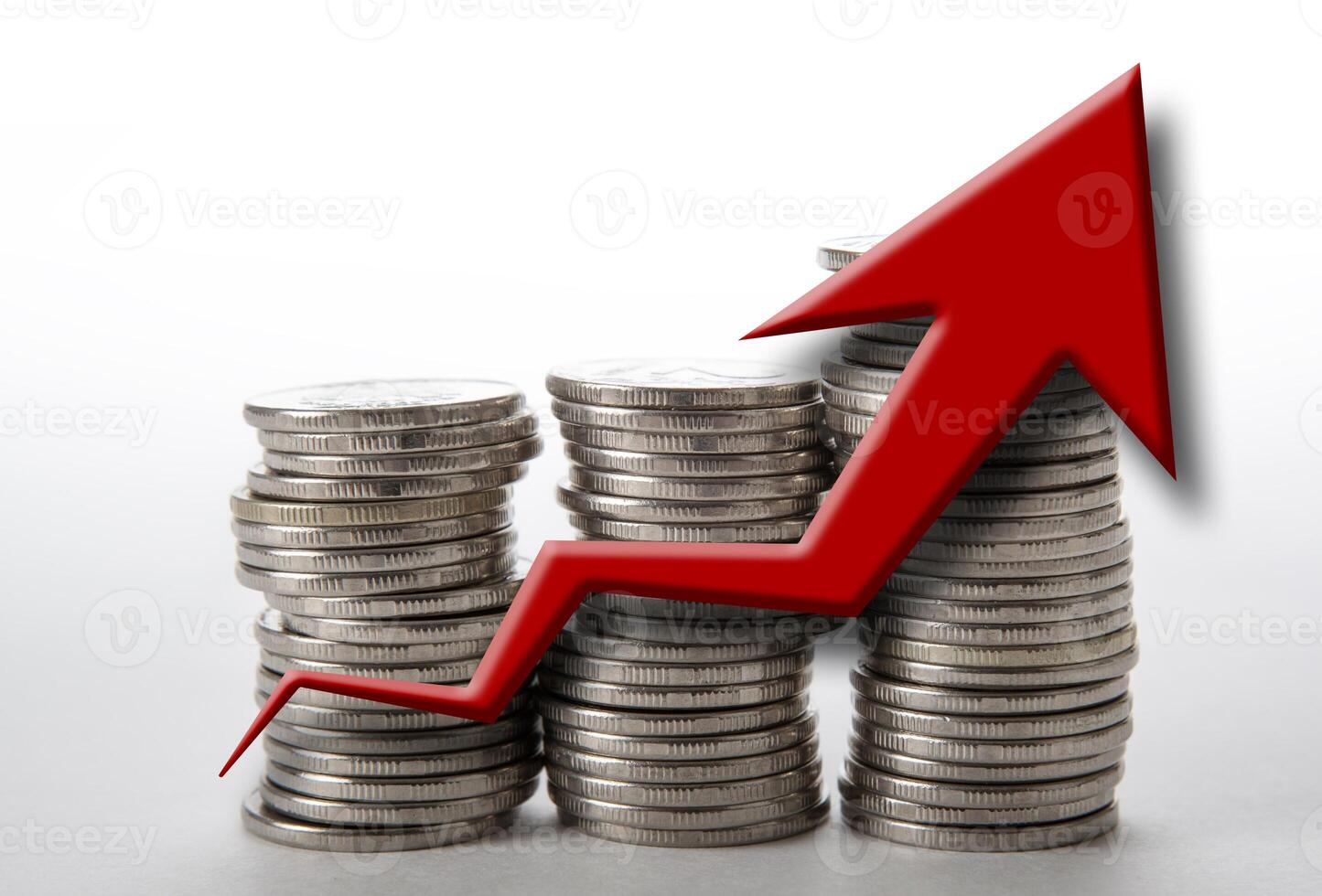 stacks of coins with diagram photo