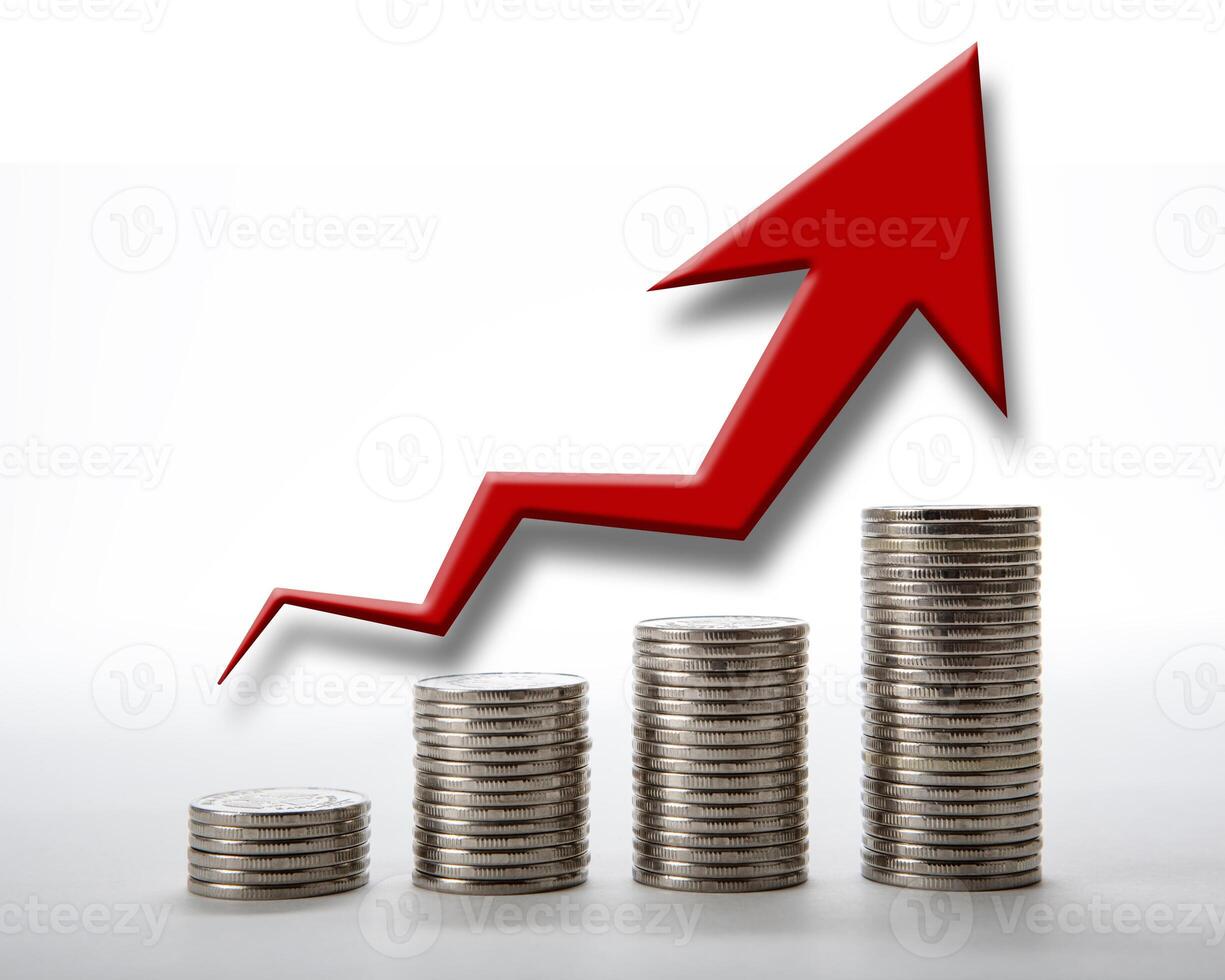 stacks of coins with diagram photo