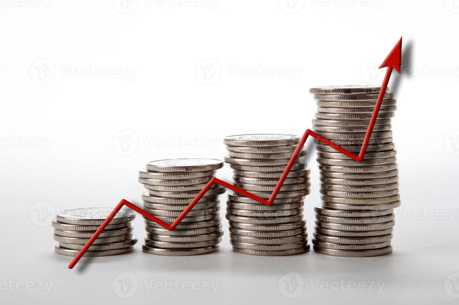 stacks of coins with diagram photo